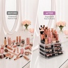 image:imageBrookstone Makeup Organizer Countertop Cosmetic Display Case Acrylic Makeup Storage for Vanity Clear Makeup Organizer for Vanity Accessories Holder with DrawersClear 1 Pack Case with Drawers