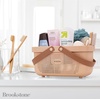 image:imageBrookstone Modern Large Portable Shower Caddy with Soft Silicone Carrying Handle Bathroom Organizer Basket Plastic Bath Tote and Shower Organizer Quick Dry Drainage Holes BPA Free WhiteBlush  Beige