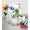 image:imageBrookstone Modern Large Portable Shower Caddy with Soft Silicone Carrying Handle Bathroom Organizer Basket Plastic Bath Tote and Shower Organizer Quick Dry Drainage Holes BPA Free WhiteClear  Frost