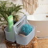 image:imageBrookstone Modern Large Portable Shower Caddy with Soft Silicone Carrying Handle Bathroom Organizer Basket Plastic Bath Tote and Shower Organizer Quick Dry Drainage Holes BPA Free WhiteClear  Frost