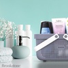 image:imageBrookstone Modern Large Portable Shower Caddy with Soft Silicone Carrying Handle Bathroom Organizer Basket Plastic Bath Tote and Shower Organizer Quick Dry Drainage Holes BPA Free WhiteGray  Charcoal