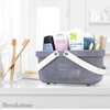 image:imageBrookstone Modern Large Portable Shower Caddy with Soft Silicone Carrying Handle Bathroom Organizer Basket Plastic Bath Tote and Shower Organizer Quick Dry Drainage Holes BPA Free WhiteGray  Charcoal