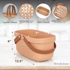 image:imageBrookstone Modern Large Portable Shower Caddy with Soft Silicone Carrying Handle Bathroom Organizer Basket Plastic Bath Tote and Shower Organizer Quick Dry Drainage Holes BPA Free WhiteBlush  Beige