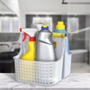 image:imageBrookstone Modern Large Portable Shower Caddy with Soft Silicone Carrying Handle Bathroom Organizer Basket Plastic Bath Tote and Shower Organizer Quick Dry Drainage Holes BPA Free WhiteClear  Frost