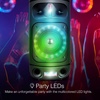 image:imageBrookstone Rumble Tower Portable Bluetooth Speaker with LED Light Show and 3 Light Modes Wireless Speaker Portable Speaker with Wheels Handle for Easy Carry Rechargeable Mic Input USBAUXFM