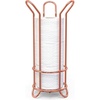 image:imageBROOKSTONE Rose Gold Toilet Paper Holder Freestanding Bathroom Tissue Organizer Minimalistic Storage Solution Stylish Design Holds MEGA RollsRose Gold Minimal