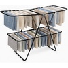 image:imageBrookstone 2 Tier Folding Rack  IndoorOutdoor Collapsible Clothes Dryer Stand Laundry or Shoe Rack Heavy Duty Freestanding Garment Hanger Foldable Clothing Drying Rack BlackBlack