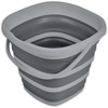 image:imageBrookstone Collapsible Bucket Foldable Cleaning Bucket with Handle Household Essentials Cleaning Basin and Dust Mop Bucket Collapsible Wash Basin for Car Cleaning 26 Gal 10L Square GreyGrey  Square