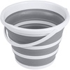 image:imageBrookstone Collapsible Bucket Foldable Cleaning Bucket with Handle Household Essentials Cleaning Basin and Dust Mop Bucket Collapsible Wash Basin for Car Cleaning 26 Gal 10L Square GreyWhite  Round