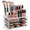 image:imageBrookstone Makeup Organizer Countertop Cosmetic Display Case Acrylic Makeup Storage for Vanity Clear Makeup Organizer for Vanity Accessories Holder with DrawersClear 1 Pack Case with Drawers