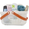 image:imageBrookstone Modern Large Portable Shower Caddy with Soft Silicone Carrying Handle Bathroom Organizer Basket Plastic Bath Tote and Shower Organizer Quick Dry Drainage Holes BPA Free WhiteWhite  Cream