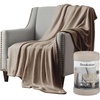 image:imageBrookstone Nap Plush Throw Blanket for Couch SilverTaupe