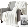 image:imageBrookstone Nap Plush Throw Blanket for Couch SilverWhite