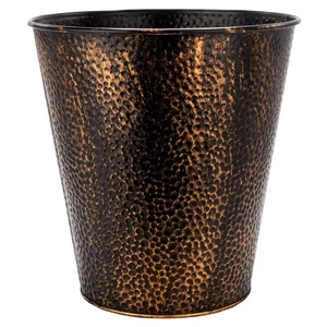 image:imageBROOKSTONE Decorative Metallic Bronze Waste Basket Trash Can  Stylish and Functional Addition to Any RoomBronze