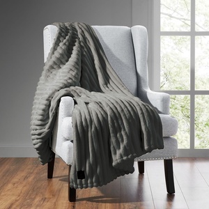 image:imageBrookstone Heated Faux Fur Throw Blanket 50 x 60 in Charcoal