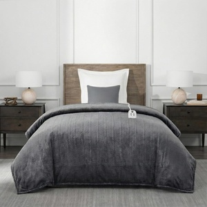 image:imageBrookstone Heated Plush Herringbone Blanket King CharcoalGray