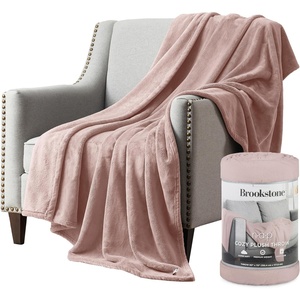 image:imageBrookstone Nap Plush Throw Blanket for Couch SilverBlush
