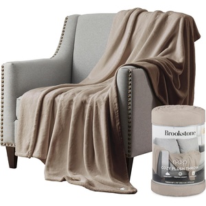 image:imageBrookstone Nap Plush Throw Blanket for Couch SilverTaupe