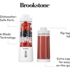 image:imageBrookstone 500mL Compact Portable Blender with Additional Lid for OntheGo Convenience  Personal Blender Perfect for Shakes Smoothies Food Prep and Frozen Blending BPAFree White