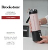 image:imageBrookstone 500mL Portable Blender Combo Pack  Two Additional Lids for OntheGo Convenience  Personal Blender Perfect for Shakes Smoothies Food Prep and Frozen Blending BPAFree Black amp White
