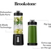 image:imageBrookstone 500mL Portable Blender Combo Pack  Two Additional Lids for OntheGo Convenience  Personal Blender Perfect for Shakes Smoothies Food Prep and Frozen Blending BPAFree Black amp White