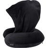 image:imageBrookstone Travel Pillow UShaped Memory Foam Hooded Pillow with SnapBlack