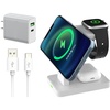 image:imageBrookstone 3 in 1 Wireless Charging Station Compatible with MagSafe Charger 2 Port 18W Wall Charger Rapid Cable Wireless Charger for iPhone 15141312 Pro Max iWatch Series Airpods 3 2 Pro