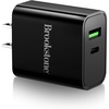 image:imageBrookstone Dual Port Fast Charging Adapter with 1 USB Type C amp 1 USB A 20W Rapid Wall Charger for iPhone Tablet AirPods Android Mobiles Smart Watches  Double Charger Block