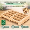 image:imageBrookstone Foot Massager Roller Plantar Fasciitis Pain Relief  Wooden Under Desk Feet Massage  Dual Manual Heel Massagers  Wood Rolling Acupressure Tool with Reflexology Guide  Gift for Men WomenOak