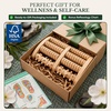 image:imageBrookstone Foot Massager Roller Plantar Fasciitis Pain Relief  Wooden Under Desk Feet Massage  Dual Manual Heel Massagers  Wood Rolling Acupressure Tool with Reflexology Guide  Gift for Men WomenOak