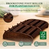 image:imageBrookstone Foot Massager Roller Plantar Fasciitis Pain Relief  Wooden Under Desk Feet Massage  Dual Manual Heel Massagers  Wood Rolling Acupressure Tool with Reflexology Guide  Gift for Men WomenWalnut