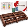 image:imageBrookstone Foot Massager Roller Plantar Fasciitis Pain Relief  Wooden Under Desk Feet Massage  Dual Manual Heel Massagers  Wood Rolling Acupressure Tool with Reflexology Guide  Gift for Men WomenWalnut