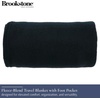 image:imageBrookstone Travel Blanket Fleece Throw with Foot Pocket CompactBlack Foot Pocket