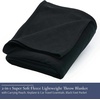 image:imageBrookstone Travel Blanket Fleece Throw with Foot Pocket CompactBlack Foot Pocket