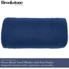 image:imageBrookstone Travel Blanket Fleece Throw with Foot Pocket CompactBlue