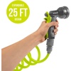 image:imageBrookstone 25 Coil Hose with Multiple Function Nozzle for Gardening Watering Lawns amp Washing Cars Comfort Grip Multiple Function Settings Adjustable Tip 25
