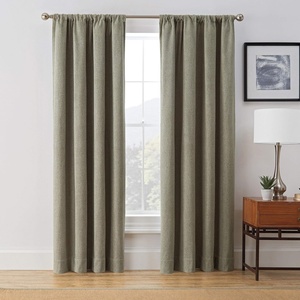 image:imageBrookstone Harvey Mid Century Modern Room Darkening Rod Pocket Window Curtains wLiner for Bedroom Single Panel 50 x 63 GreenGreen