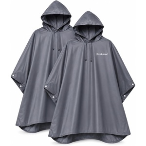 image:imageBrookstone Unisex Rain Ponchos for Adults with Storage Pouch 2 PackGrey