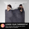 image:imageBrookstone Electric Heated Plush Blanket King 100 x 90 in GrayCharcoal
