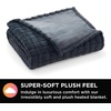 image:imageBrookstone Electric Heated Plush Blanket King 100 x 90 in GrayGray Grid