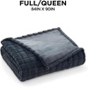 image:imageBrookstone Electric Heated Plush Blanket King 100 x 90 in GrayGray Grid
