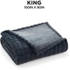 image:imageBrookstone Electric Heated Plush Blanket King 100 x 90 in GrayGray Grid