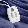 image:imageBrookstone Electric Heated Plush Blanket King 100 x 90 in GrayNavy