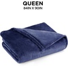 image:imageBrookstone Electric Heated Plush Blanket King 100 x 90 in GrayNavy