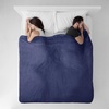 image:imageBrookstone Electric Heated Plush Blanket King 100 x 90 in GrayNavy