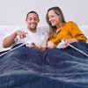 image:imageBrookstone Electric Heated Plush Blanket King 100 x 90 in GrayNavy