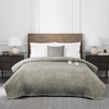 image:imageBrookstone Electric Heated Plush Blanket King 100 x 90 in GrayTaupe