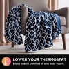 image:imageBrookstone Electric Heated Plush Throw Blanket Ivory WindowpaneBlue Trellis