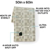 image:imageBrookstone Electric Heated Plush Throw Blanket Ivory WindowpaneChic Plaid
