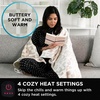 image:imageBrookstone Electric Heated Plush Throw Blanket Ivory WindowpaneChic Plaid